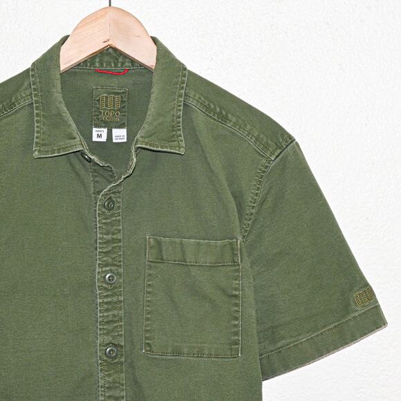 TOPO Designs Men's Short Sleeve Button up Shirt Organic Cotton Size Medium - Picture 4 of 7